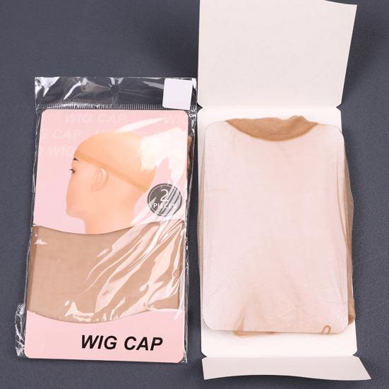 1 Pair Wig Hat Stretchy Invisible Breathable Sheer Natural Nude Ultra-thin Women Lace Front Wig Synthetic Hair Net Stocking