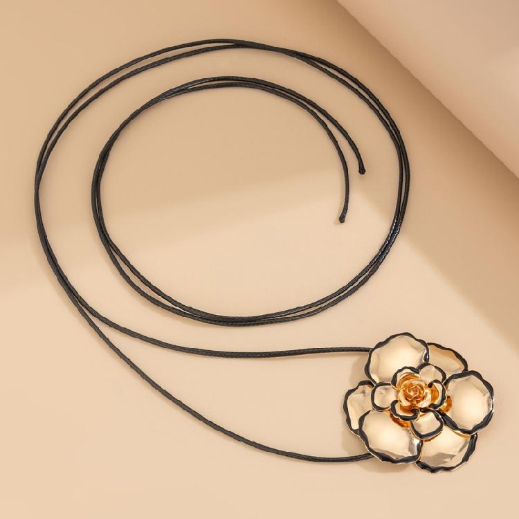 Metal Drops Oil Oversized Flower Studs Earrings/Necklace Exaggerated 3D Dimensional Floral Accessories Jewelry