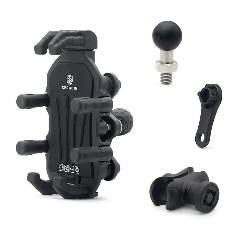 Motorcycle Phone Holder with Vibration Dampener & Secure Lock, Anti-Theft Motorcycle Phone Mount Handlebar Phone Holder