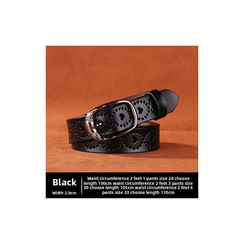 Classic Genuine Leather Womens Belt With Pin Closure For Office And Leisure