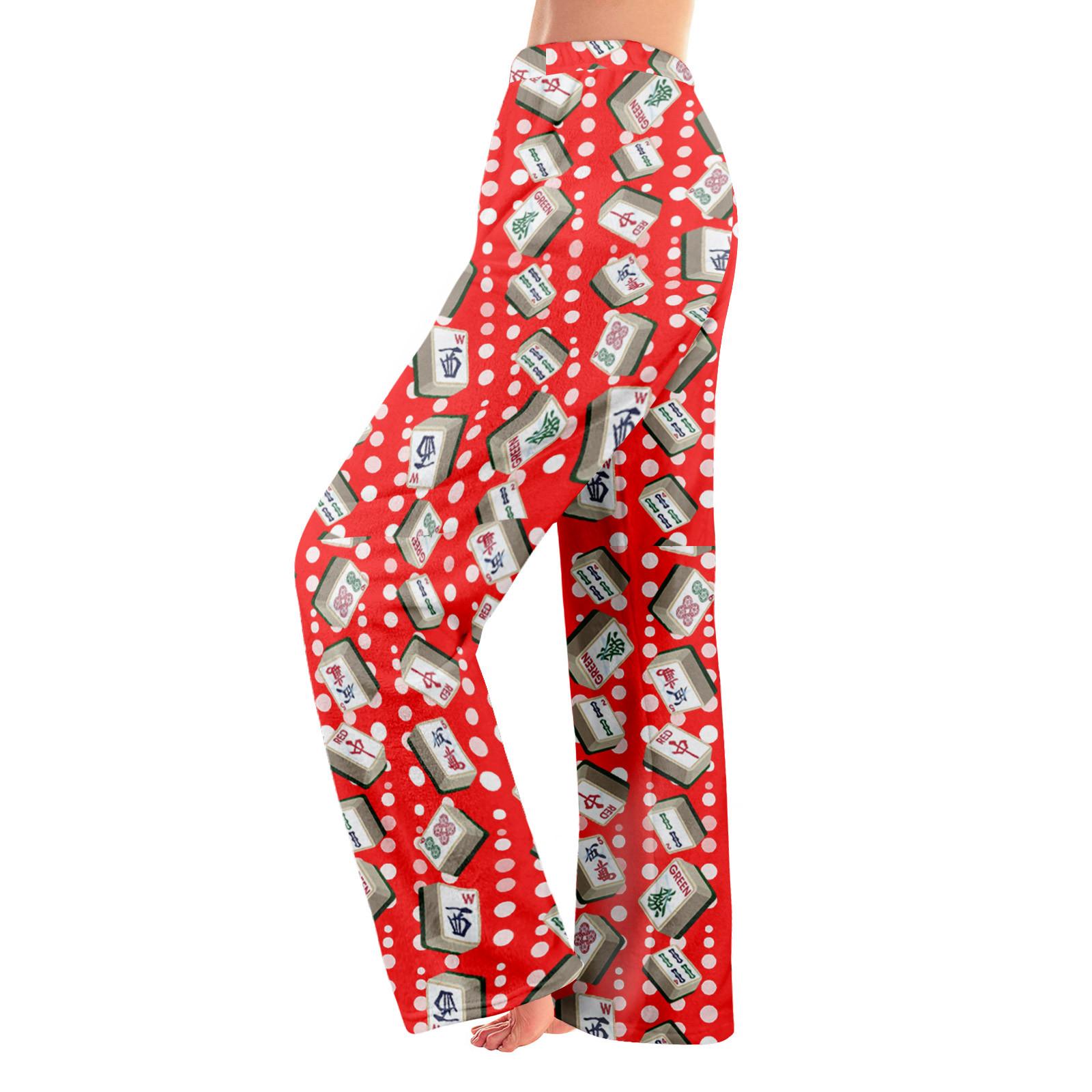 

Пижамные штаны в стиле аниме, повседневные брюки с эластичной резинкой на талии, удобные прямые свободные брюки для йоги L красный