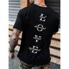 T-shirt a maniche corte casual estiva da uomo giovane alla moda sportiva stampata larga europea-americana
