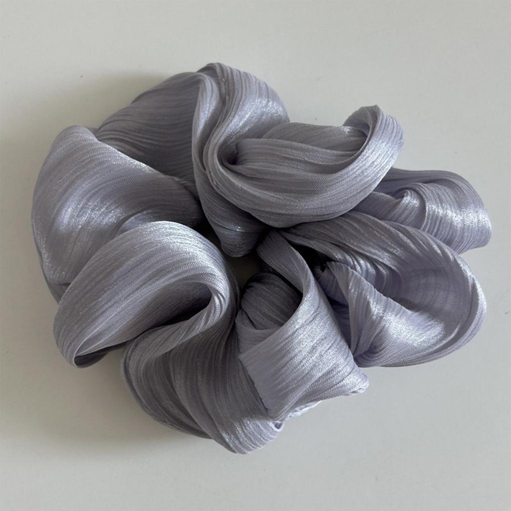 Pearl Sheen Hair Scrunchies for Women High Gloss Hair Bands Thick Elastic Ponytail Holders Elegant for Bridal Casual Occasions