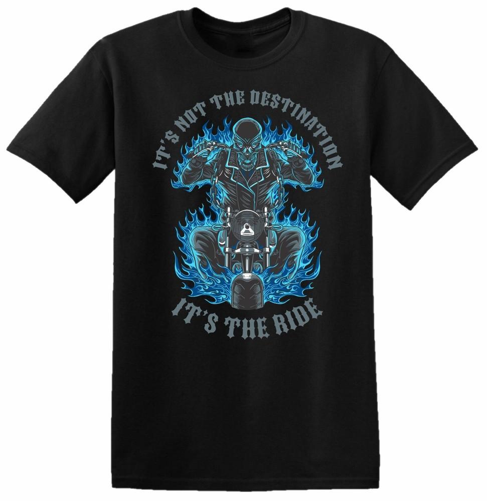 

Its Not The Destination It s The Ride T-Shirt Motor Bike Rider Biker Fire Men L