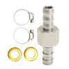 Fuel Line T Fitting Adapter 304 Stainless Steel Pressure Gauge Sensor Adapter with Clamp for Gearboxes Coolant Carburetor Lines 3/8in