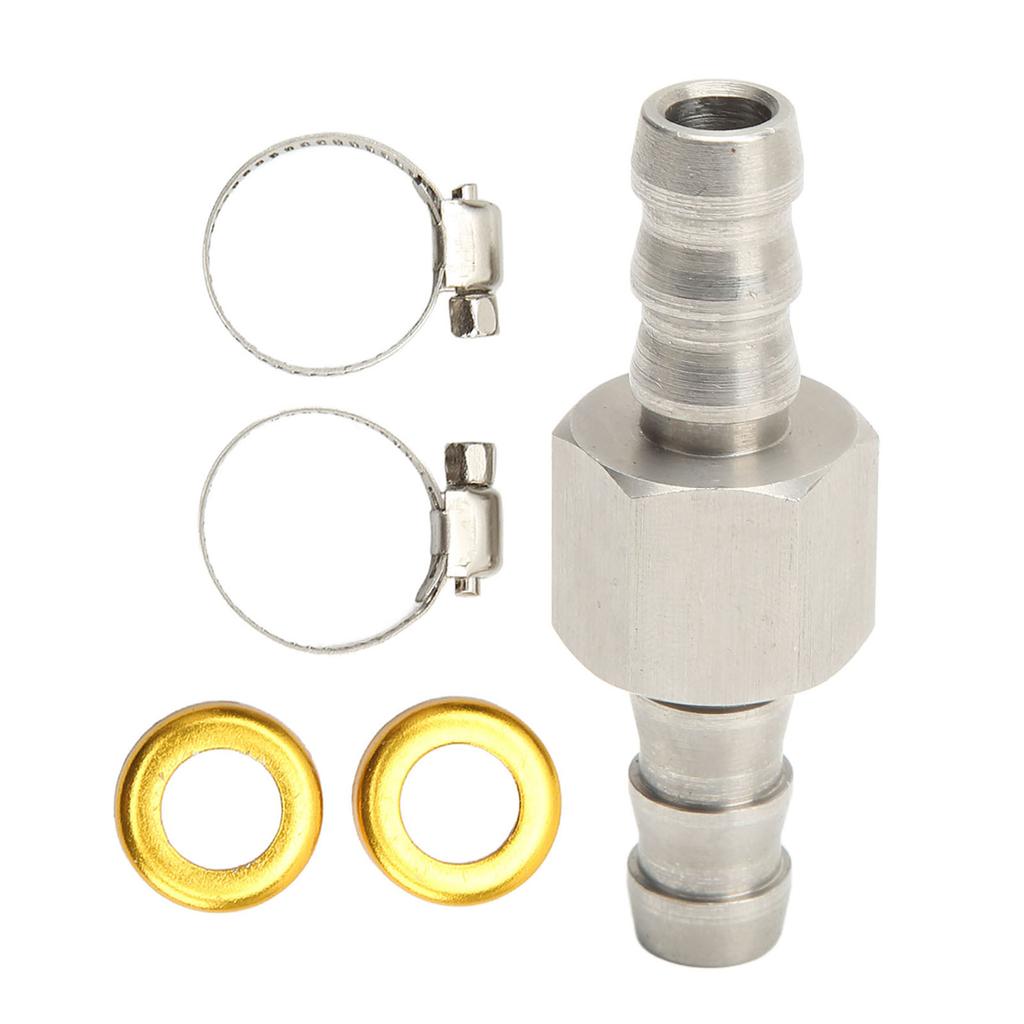 Fuel Line T Fitting Adapter 304 Stainless Steel Pressure Gauge Sensor Adapter with Clamp for Gearboxes Coolant Carburetor Lines 3/8in