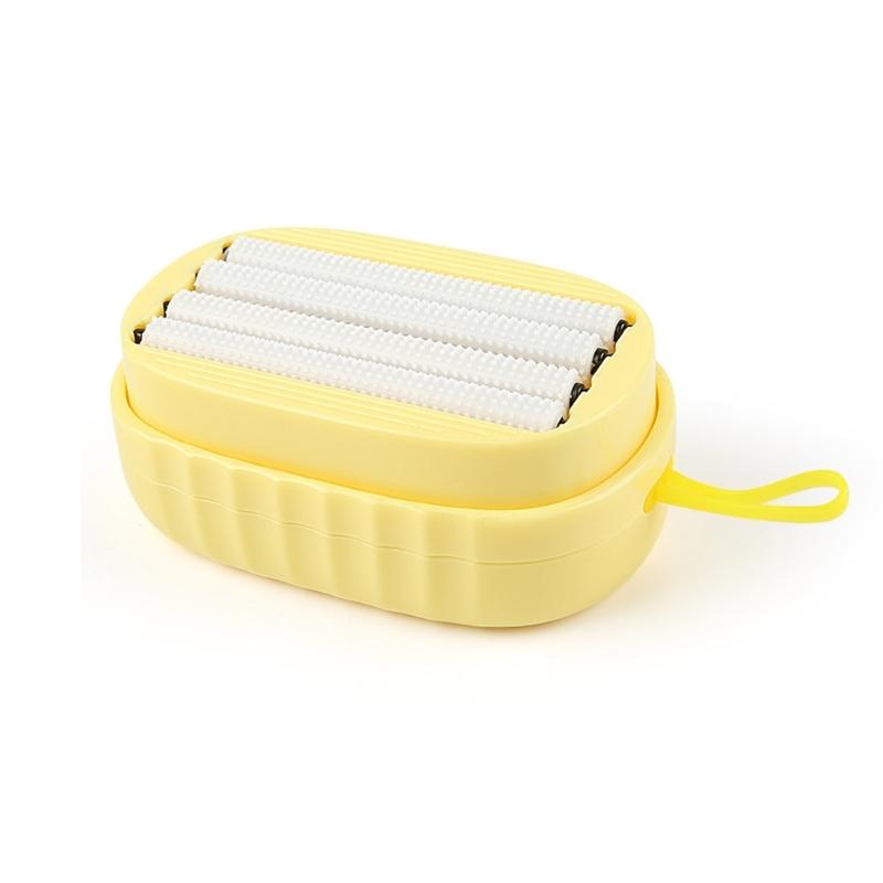 Cleaning Brush With Press Dispense Function Soft Rubber Roller Prevents Fabric Damage Home Cleaning Tool For Clothing Care