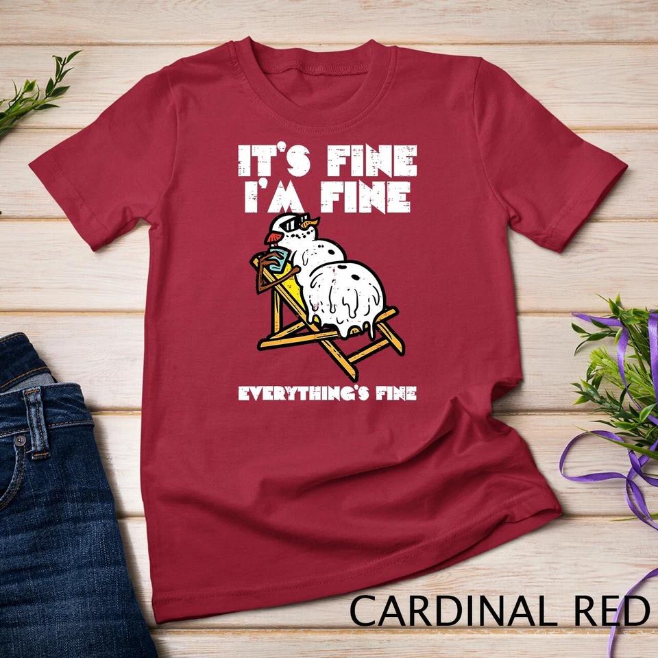 Christmas In July Snowman Melting Fine Funny Men Women Kids Unisex T-shirt 3 4XL
