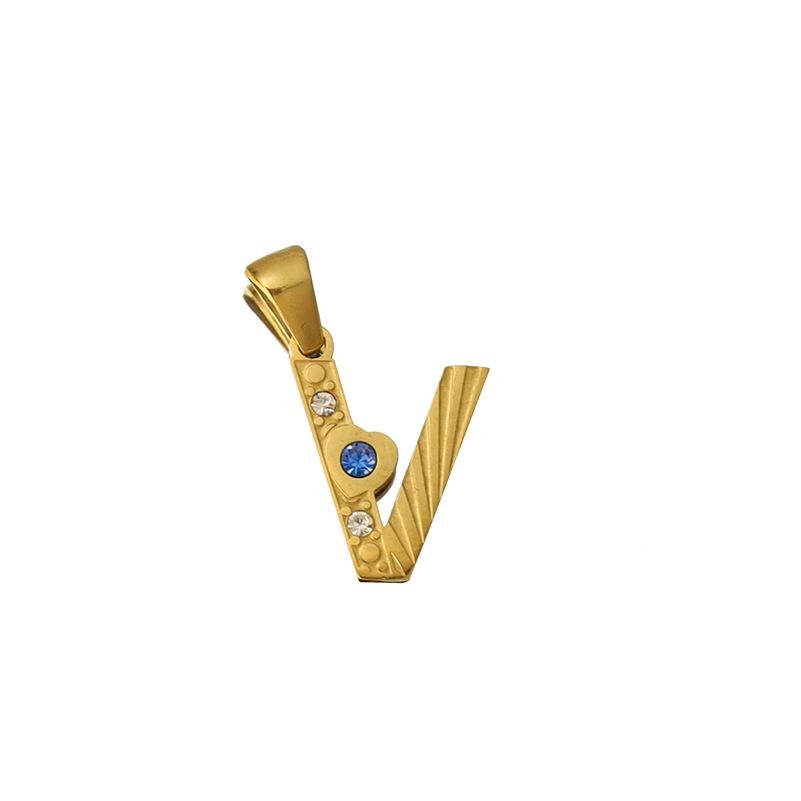 26 Letter Pendant Necklace 18K Pendant Series Ring Gold Color Independent Station Necklace Accessories Jewelry