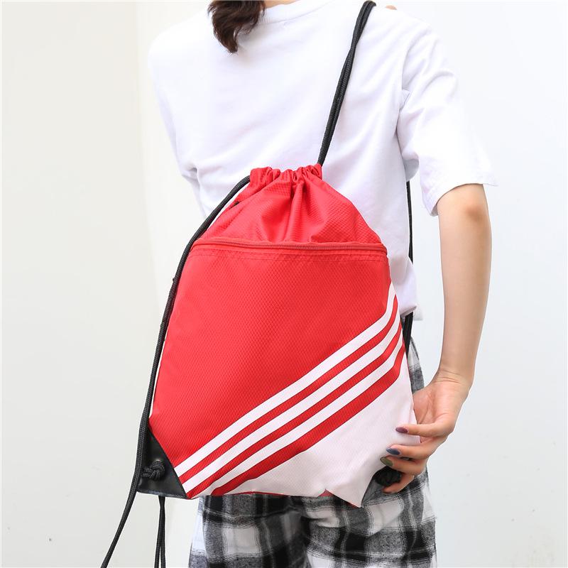 Oxford Cloth Large-Capacity Foldable Gym Bag - Double Shoulder Drawstring for Running & Sports Storage