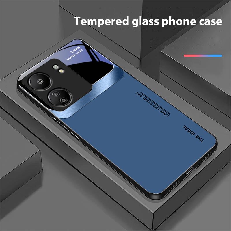 Vetro Temperato Nero con Finestra Grande per Xiaomi Redmi 13C Note13 12 Pro Plus 5G Note 9 13T Pro POCO X6 F5 F6