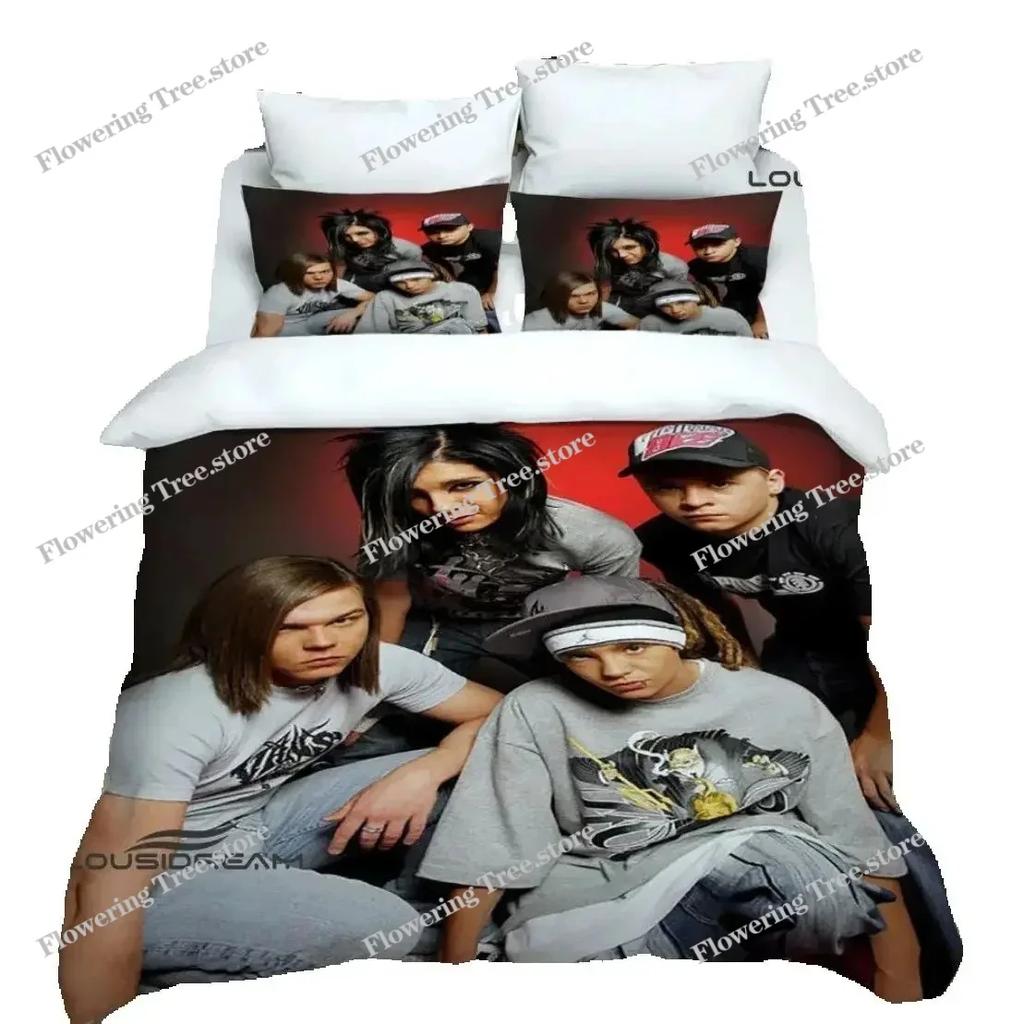 Rock Band Duvet Cover Set HD Comforter Cover Tokio Hotel Band Printed Bedding Set for Adult Kids Single Twin Full Queen King