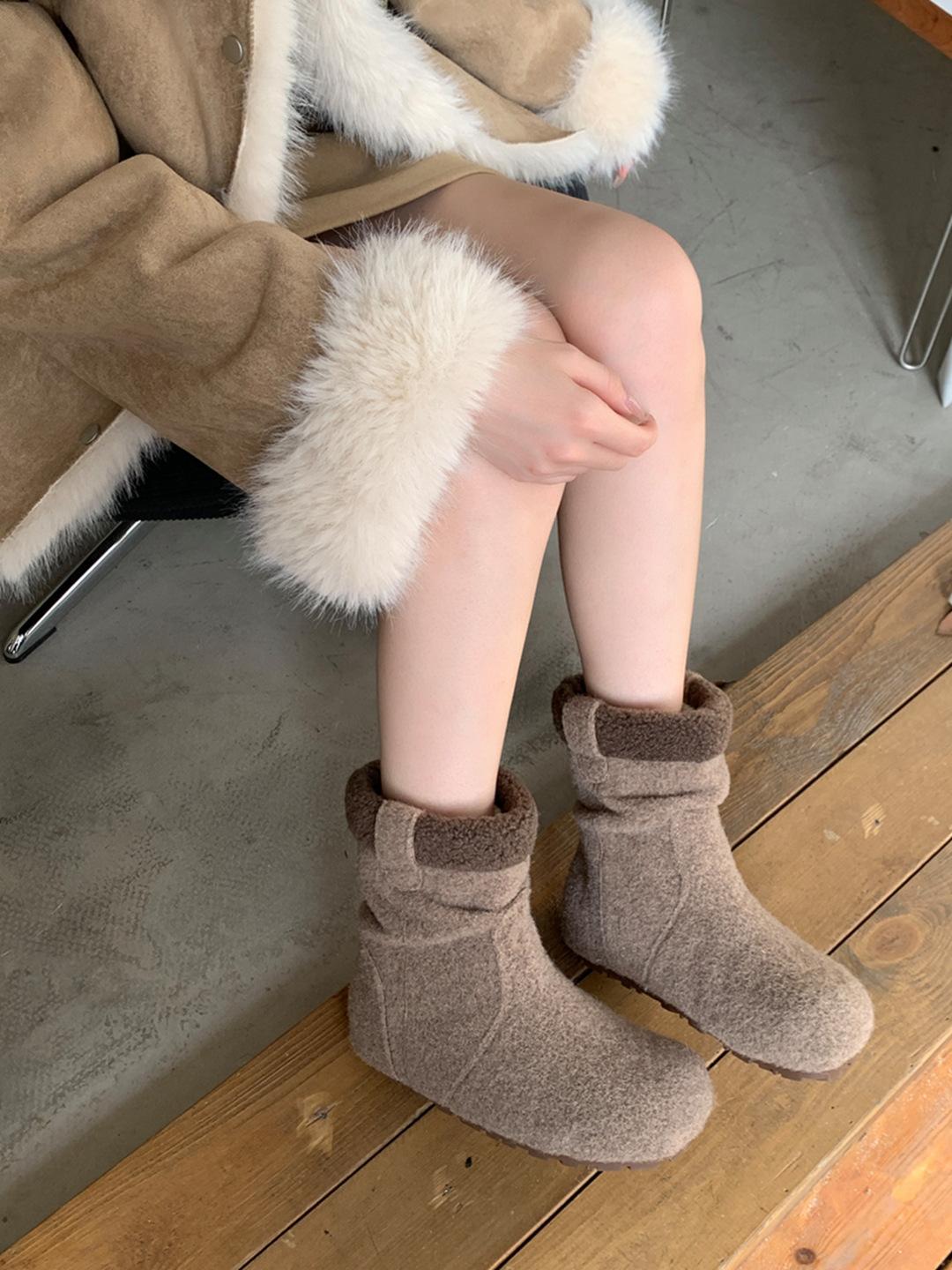 

Mao Mao shoes women s winter new Korean version velvet warm cotton boots snow boots retro thick-soled Mori Boken short boots 39