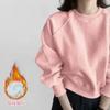 Spring and Autumn New Solid Color Simple Casual and Versatile Thin Long-sleeved Short Sweatshirt Loose Pullover Inner Top
