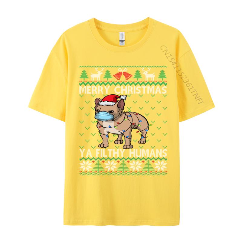 Merry Christmas Frenchie Dog Ugly Christmas French Bulldog TShirts High Quality Cotton TShirt Brand New Cool