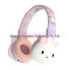 Purple Moon Rabbit Cartoon Over-Ear Bluetooth Headphones for Girls and Children