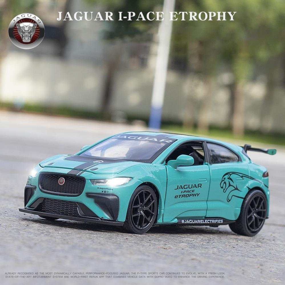 Model auta Jaguar I-PACE v měřítku 1/32, stahovací autíčko se zvukem a světlem pro děti Batole Kluci Dívčí Dárková kolekce