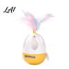 Electronic Feather Toys for Cats Interactive Cat Wobble Toy Automatic 360 Degree Rotating Chirping Motion Activated Kitten Sound Touch Toy