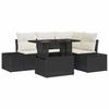 5 Piece Black Poly Rattan Garden Sofa Set with Cushions