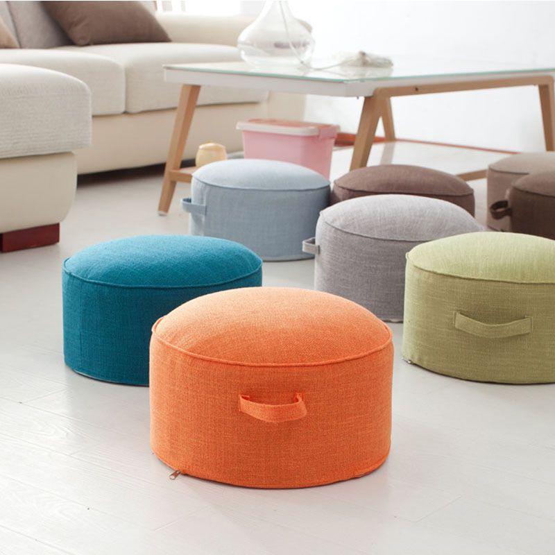Tatami Floor Round Pillow Seat Cotton Linen Cushion Meditation Chair Stool