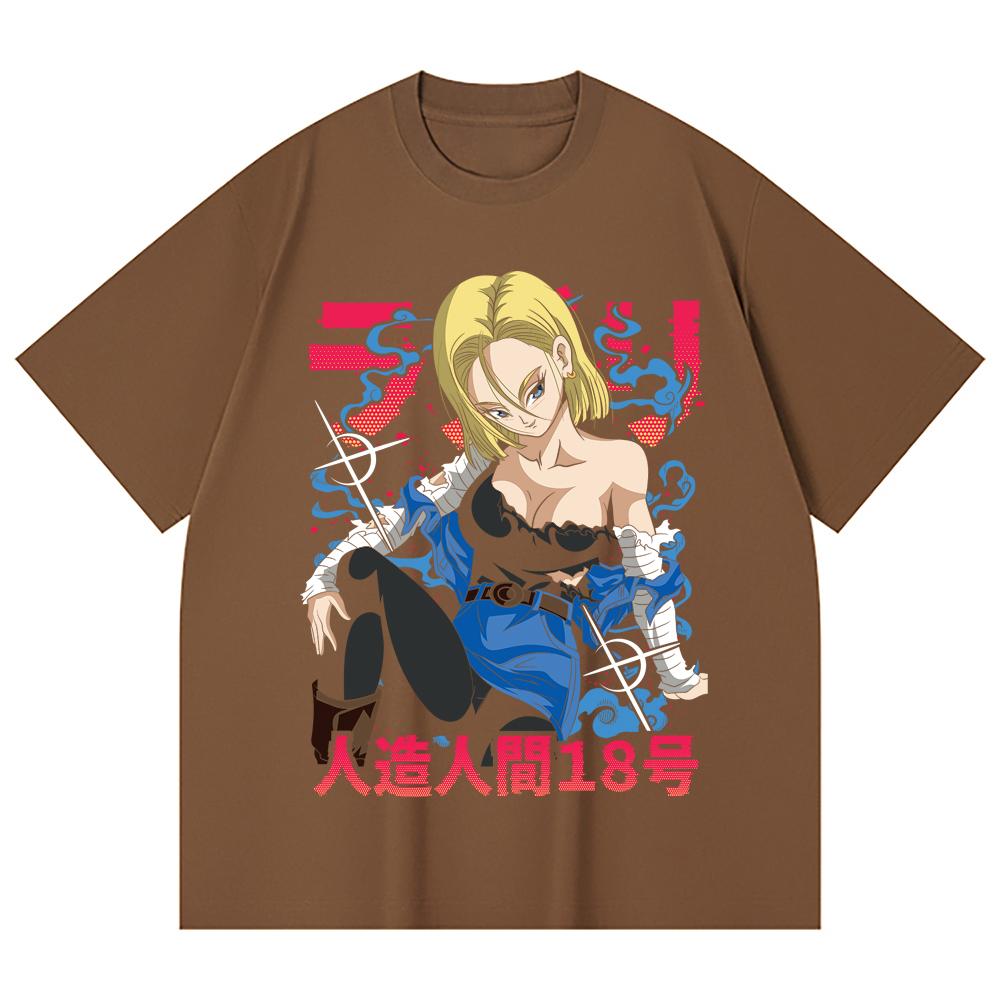 230 Gsm 100% Cotton Dragon Ball V24 Android Print Unisex Heavy Cotton T Shirt
