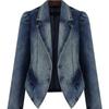 Women Pocket Button Denim Jacket Patchwork Turn-Down Collar Femme Jeans Coat Autumn  Fashion Outwear