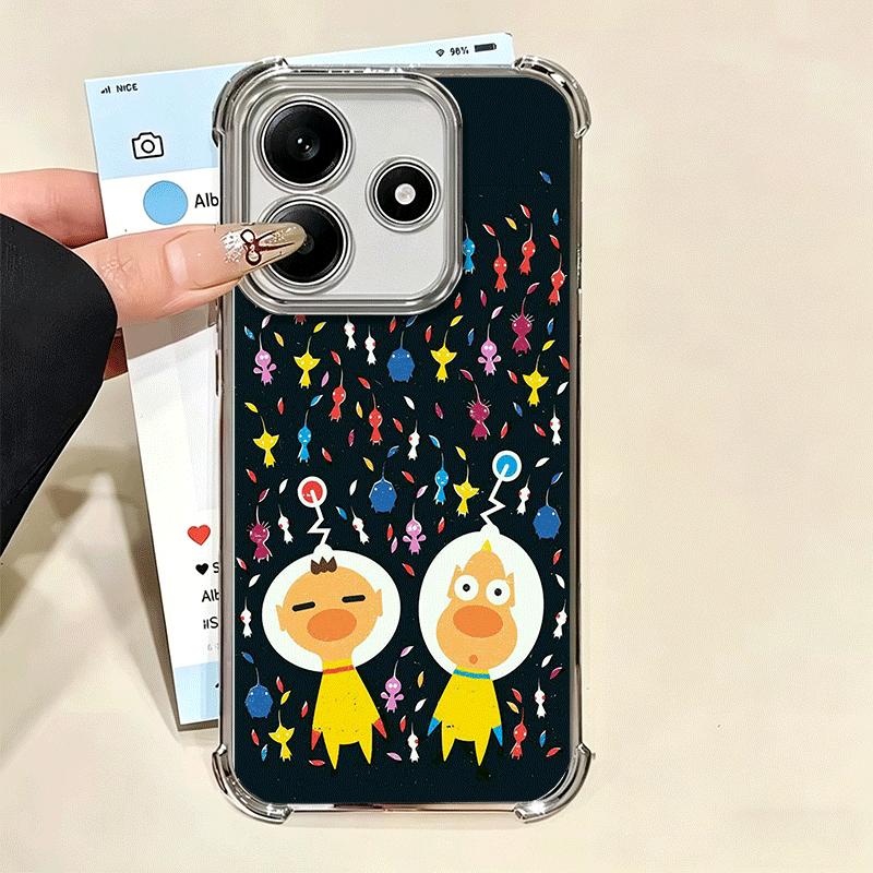 P-Pikmins Cute Game Soft Phone Case For Xiaomi Redmi Note 14 15 Pro Plus 13 12 11S 11T 5G 10 9S 9 Plating Anti-Fall Fundas