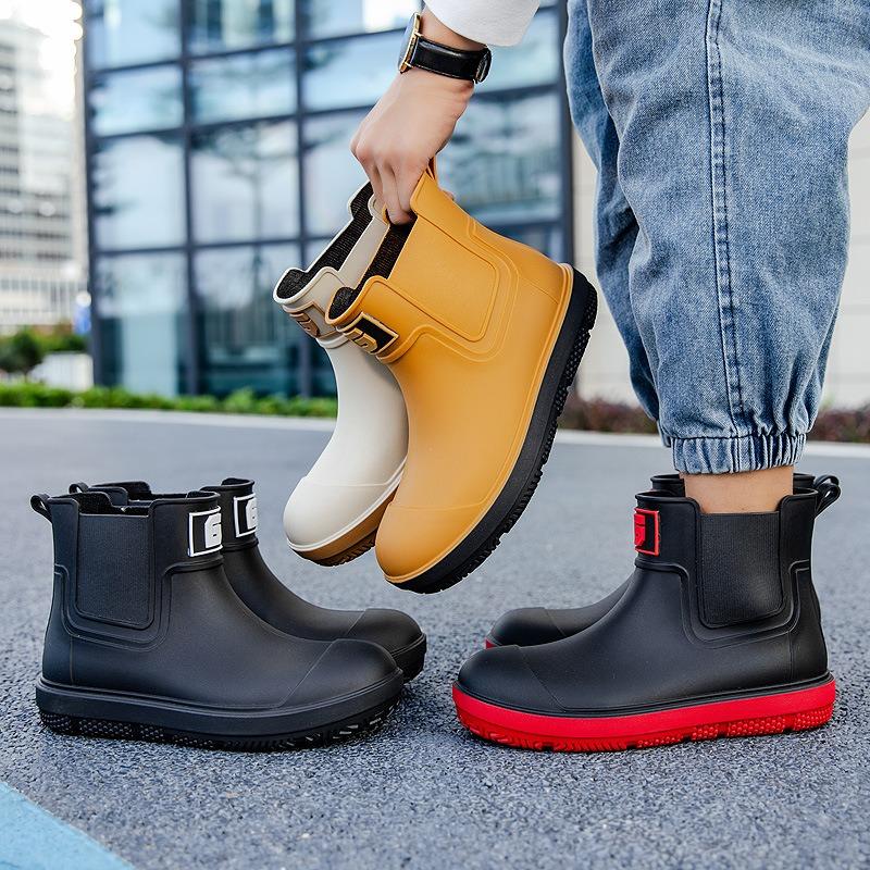 Kurze Gummistiefel PVC Wasserdicht Wasserschuhe Outdoor Abriebfeste Regenstiefel