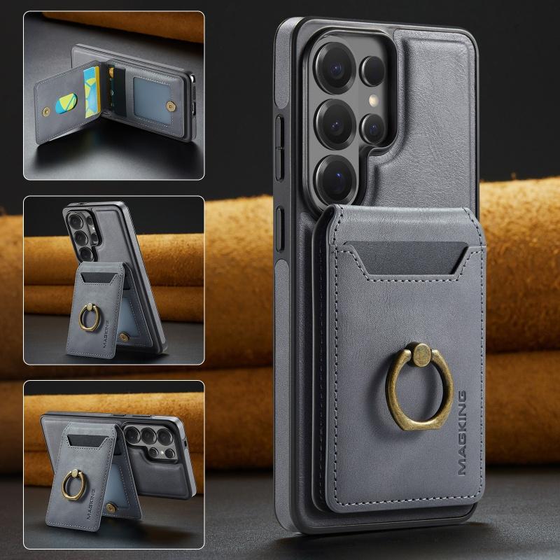 Ring Magnetic Leather Flip Wallet Card Holder Phone Case For Samsung Galaxy S26 S25 Edge S24 FE S23 Ultra ShockProof Purse Cover