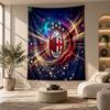 Arazzo Decorativo, Arte da Parete Stampato AC Milan, Appeso a Parete Leggero per Sfondo Camera da Letto