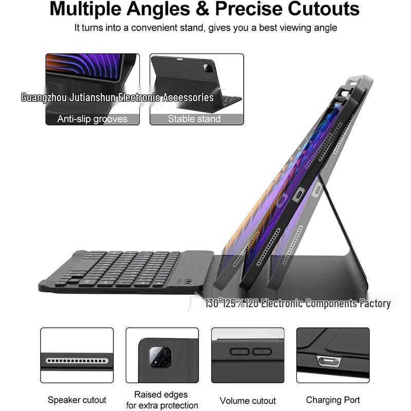Xiaomi Pad 7 Pro Case with 7-Color Backlit Bluetooth Keyboard, TPU Protective Cover & Pen Slot