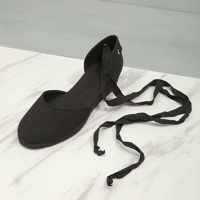 Women's Lace-Up Wedge Heel Straw Sandals - 2024 Spring/Summer Fashion Collection