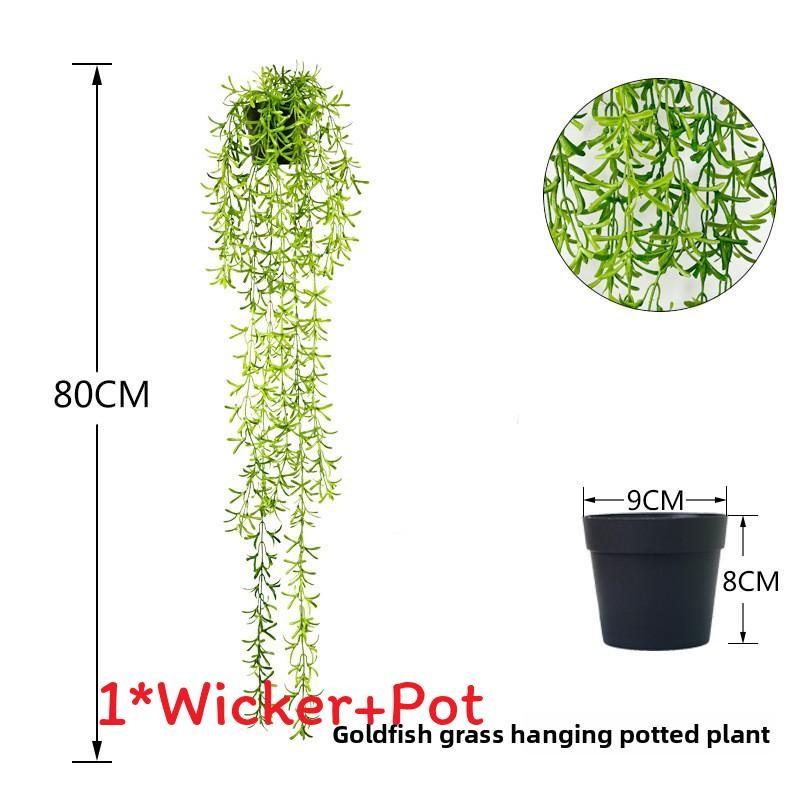 Faux Hanging Vine Plant With Green Leaves For Balcony And Party Decoration