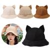 Sunscreen Bucket Hat Cat's Ears Fisherman Hats New Basin Hats  Gift