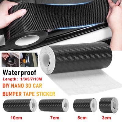 DIY Nano 3D Carbon Fiber Car Stickers Door Sill Protector Bumper Tape Car Protector Strip Waterproof Protection Film 1/3/5/7/10M