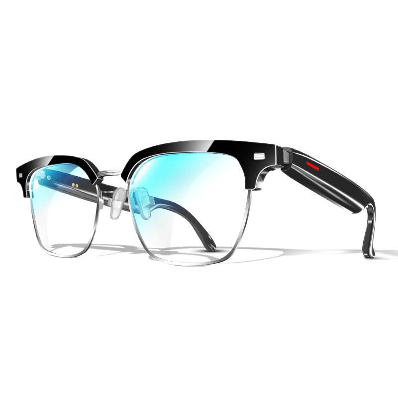 Multi-Function Smart Bluetooth Glasses: Anti-Blue Light Sunglasses, Headphone, Voice Translation, Music & Call Features, Interchangeable Lenses.