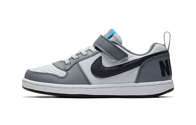 

Nike Court Borough Low Slip Resistant Low top Kids Skateboarding Shoes Gray Blue Children Aged 3 7 Years Old 870025-006 28