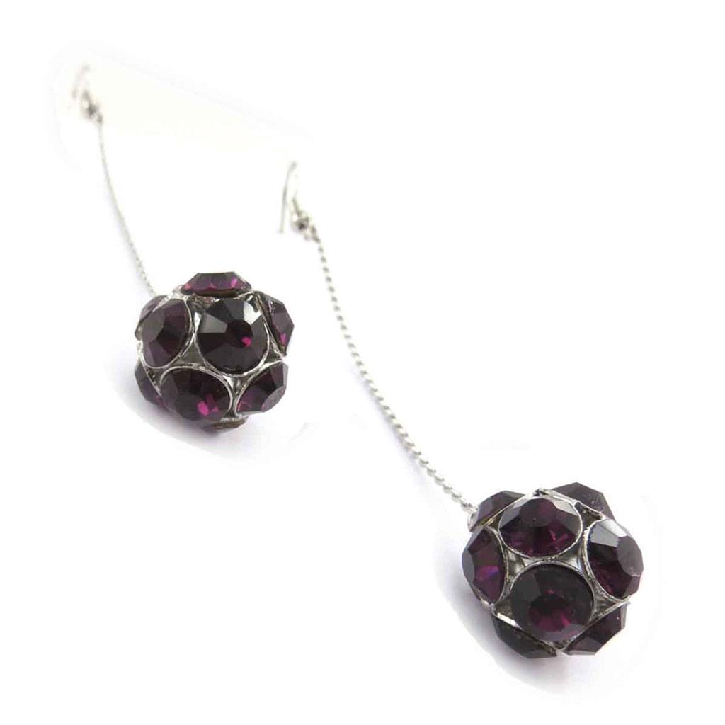 Les Trésors De Lily [J8657] - Designer Earrings 'Sissi' Purple