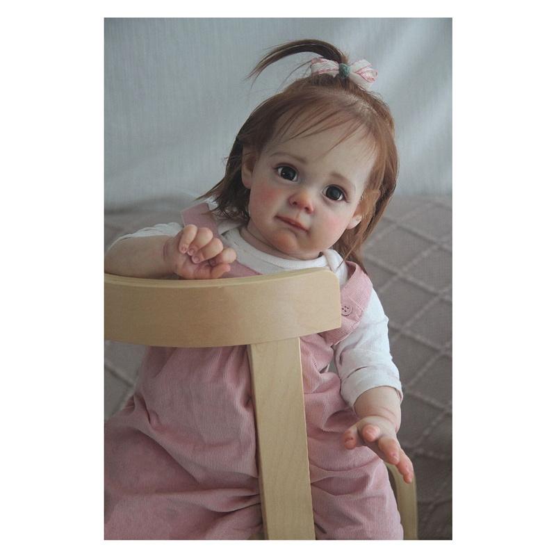 55CM Realistyczna Lalka Reborn Dziewczynka Ręcznie Ukorzenione Włosy i 3D Ręcznie Malowany Odcień Skóry Realistyczna Kolekcjonerska Lalka Winylowa na Prezent