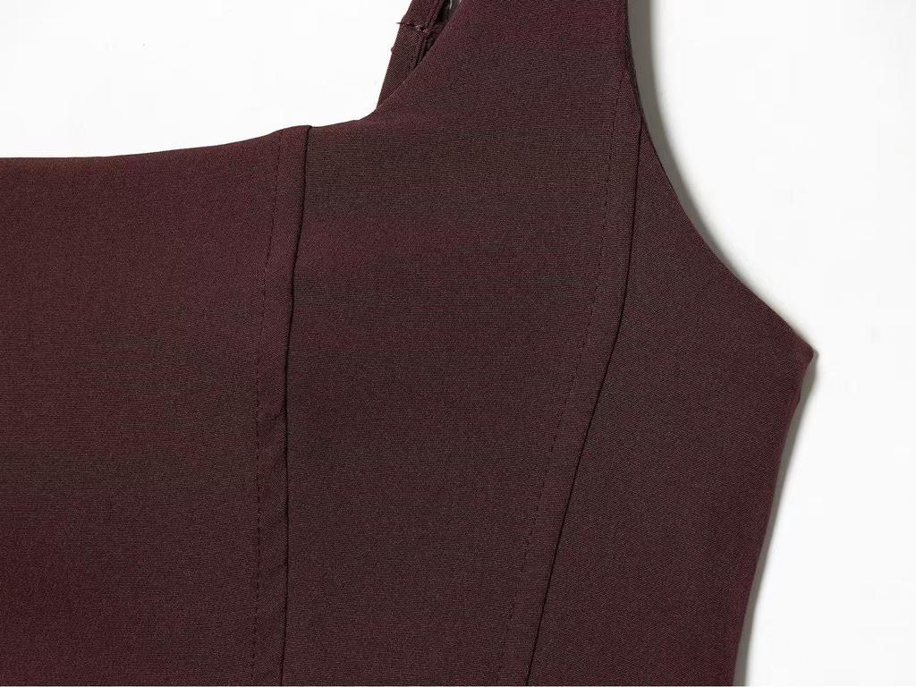 Spaghetti Strap Lace-up Waist-cinching Bodycon Dress for Women