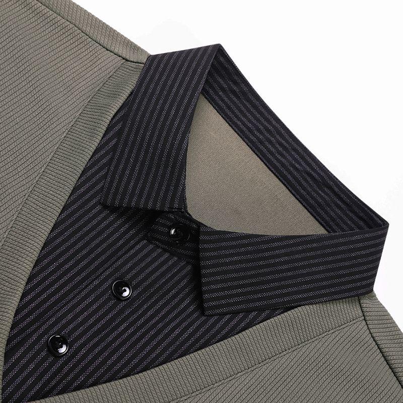 Men S Fake Two Piece Knit Sweater Shirt Collar Business Autumn Top