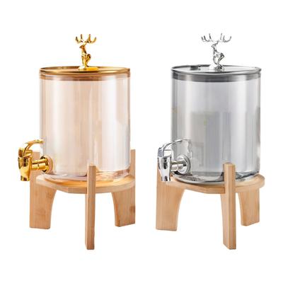 Luxury Glass Cold Kettle with Stand Beverage Dispenser Jug for Different Drinks Cups Juice Water Parties