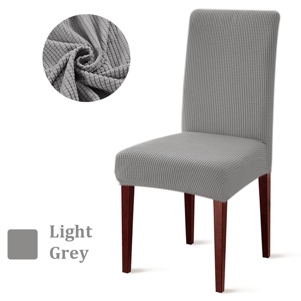 Jacquard fleece middle back chair cover solid color corn kernel chair cover dust-proof hotel banquet dining chair cover dust cover