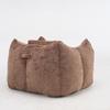 Giant Bean Bag Chair with pillow, Comfy Large Bean Bag Chairs for Adults and Kids, Faux Fur Floor Sofa for Living Room Bedroom Apartment,Khaki