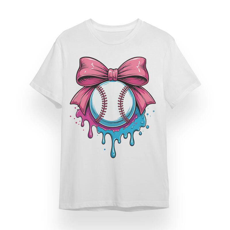 

Women s Plus size T-shirt With Baseball Bow Tie Butterfly White 100% Cotton Tops XL