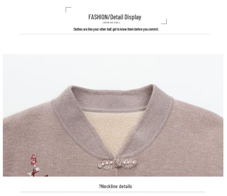 2025 Autumn/Winter Wool Sweater for Mom and Mother-in-law, Warm Red Base Layer for Middle-Aged & Elderly Women