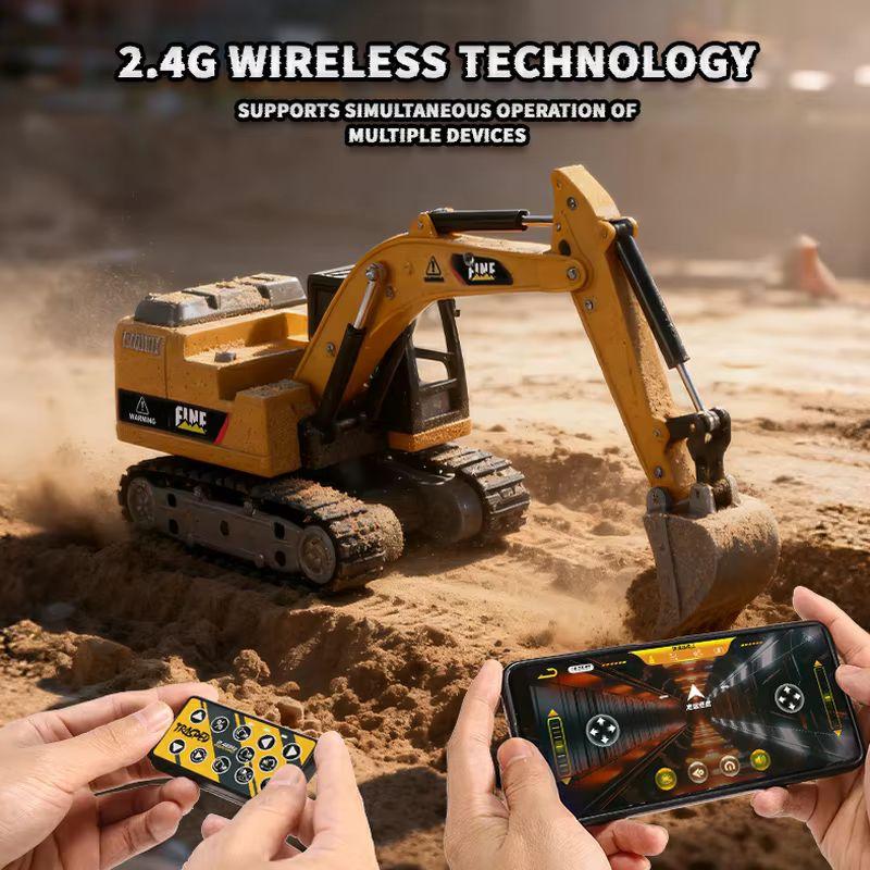 In Stock 1/64 Desktop Excavator Remote Control Mini Engineering Vehicle Series 2.4G Rc Decompression Toy Boy Excavator Mini Rc C