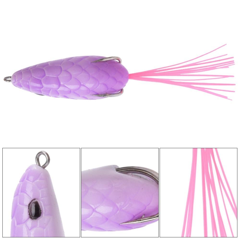 2PCS 6cm 10g Fishing Lures Frog PVC Frog Lure Artificial Frog Fishing Lure Saltwater Fishing фиолетовый