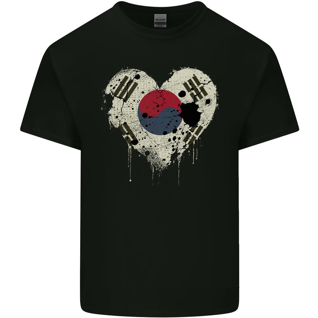 Love South Korea Flag Korean Day Football Unisexs Light Cotton TShirt