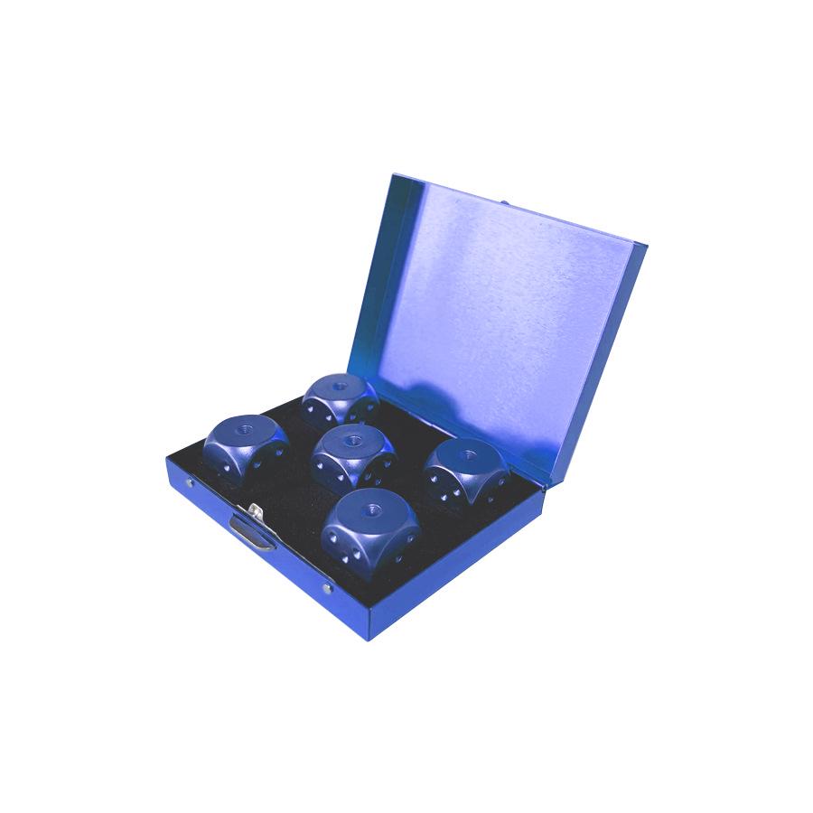 Aluminum Alloy Square Boxed Dice for Casual Entertainment and Dining